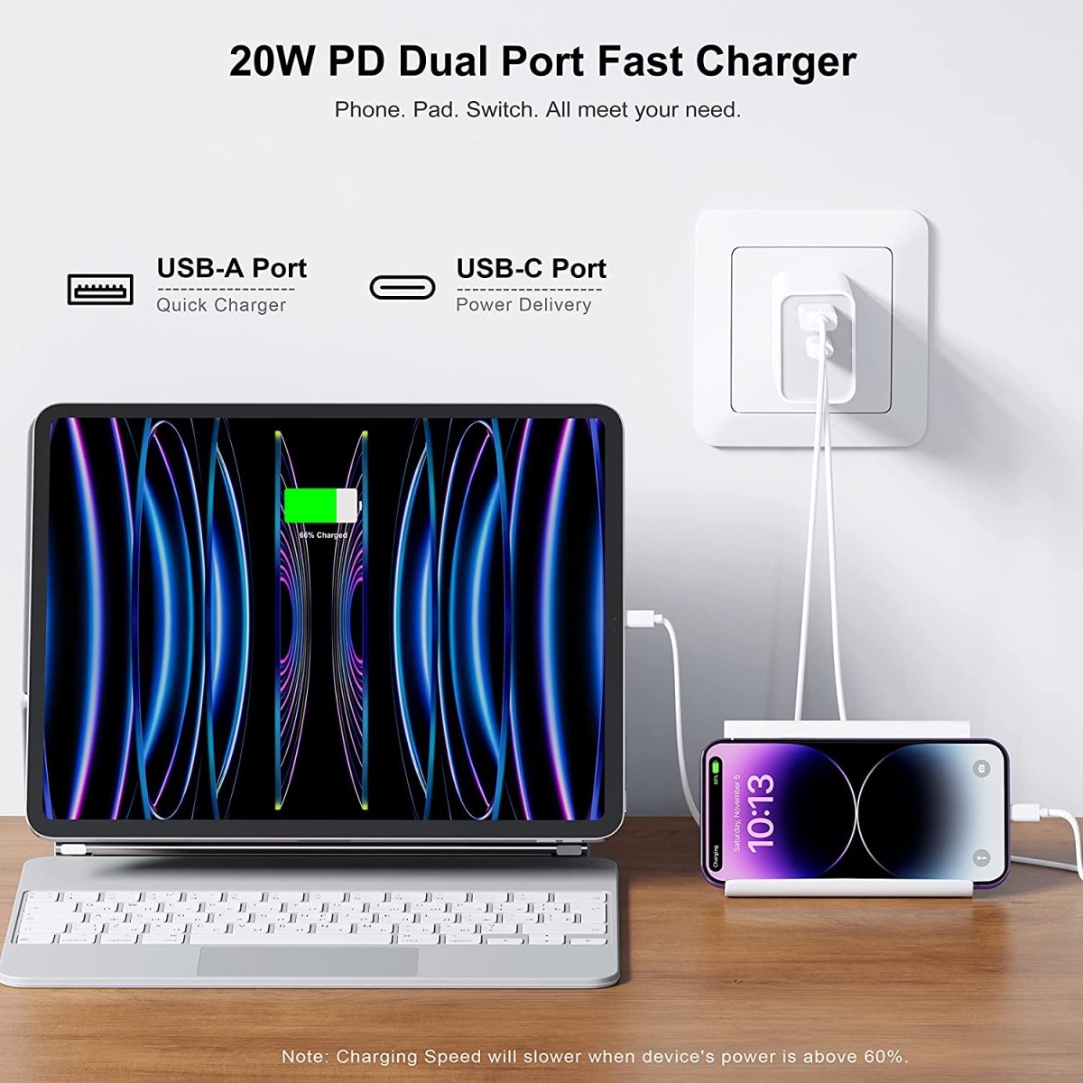 20W USB-C & USB-A Fast Charging Adapter