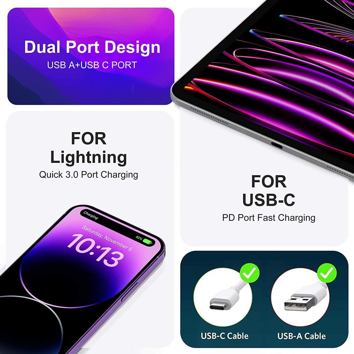20W USB-C & USB-A Fast Charging Adapter